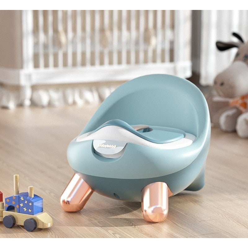 Olita pentru Copii si Bebelusi, Design Capsula Spatiala cu Spatar Inalt si Colac Moale din Spuma PU, Protectie Anti-Stropire, Compartiment Detasabil Tip Sertar, Plastic PP Non-Toxic, Verde Gold