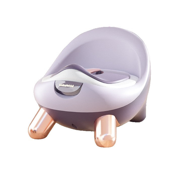 Olita pentru Copii si Bebelusi, Colac Moale din Spuma PU, Spatar Inalt si Protectie Anti-Stropire, Recipient Detasabil Tip Sertar, Plastic PP Non-Toxic, Mov Gold