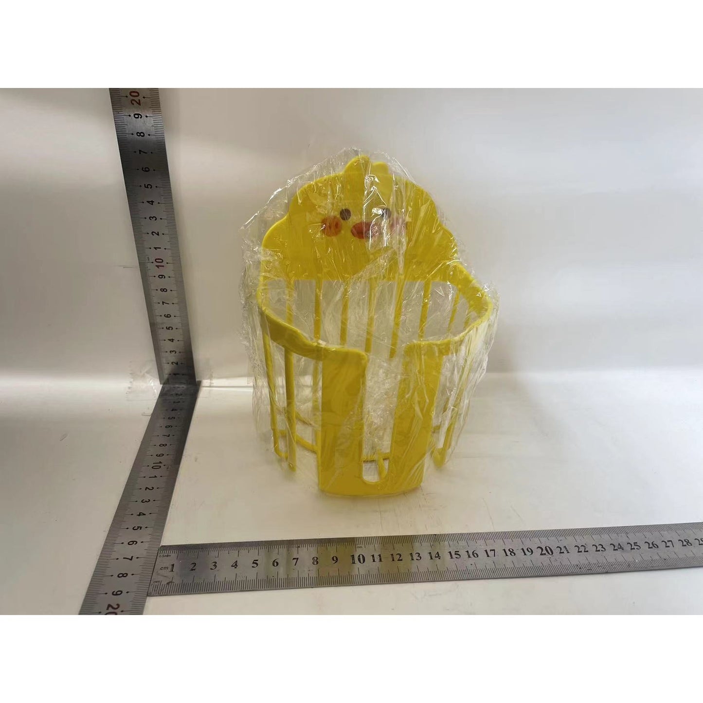 Suport pentru Hartie Igienica, Model Ratusca Animata, Montare Autoadeziva pe Perete fara Gaurire, Plastic PP Rezistent, 17.5x13.5x12 cm, Galben