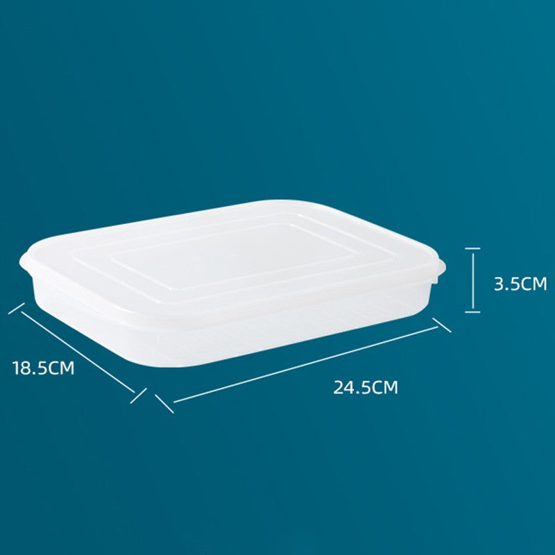 Caserola Depozitare Alimente pentru Frigider, Recipient Sigilat Rezistent la Umiditate, Organizator Etans, Plastic, 24.5 x 18.5 x 3.5 cm, Alb Transparent