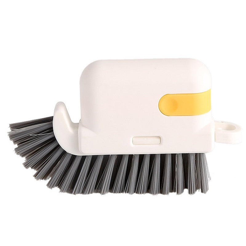 Perie Multifunctionala 3 in 1 pentru Curatare Bucatarie si Geamuri, Burete cu Racleta si Perie Detasabila, Plastic si Silicon, 9x15x2.5 cm, Galben