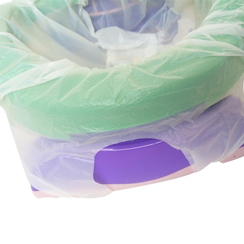 Olita Portabila 2 in 1 si Reductor WC Pliabil, Olita de Calatorie cu Baza Antiderapanta, Plastic, Diametru 21 cm, Albastru