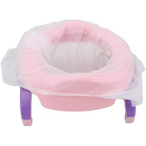 Olita Portabila 2 in 1 si Reductor WC pentru Copii, Design Pliabil pentru Calatorii, Baza Antiderapanta, Plastic, Diametru 21 cm, Roz