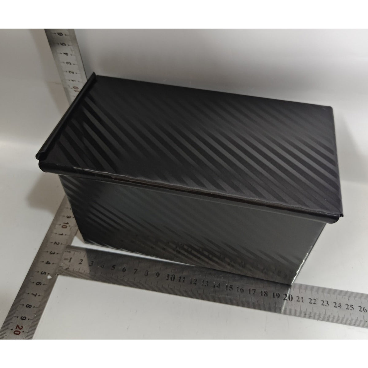 Tavă pentru Pâine și Toast cu Capac Glisant, Formă Coacere Antiaderentă, Oțel Carbon, 450 g, 21 x 11 x 11.5 cm, Negru