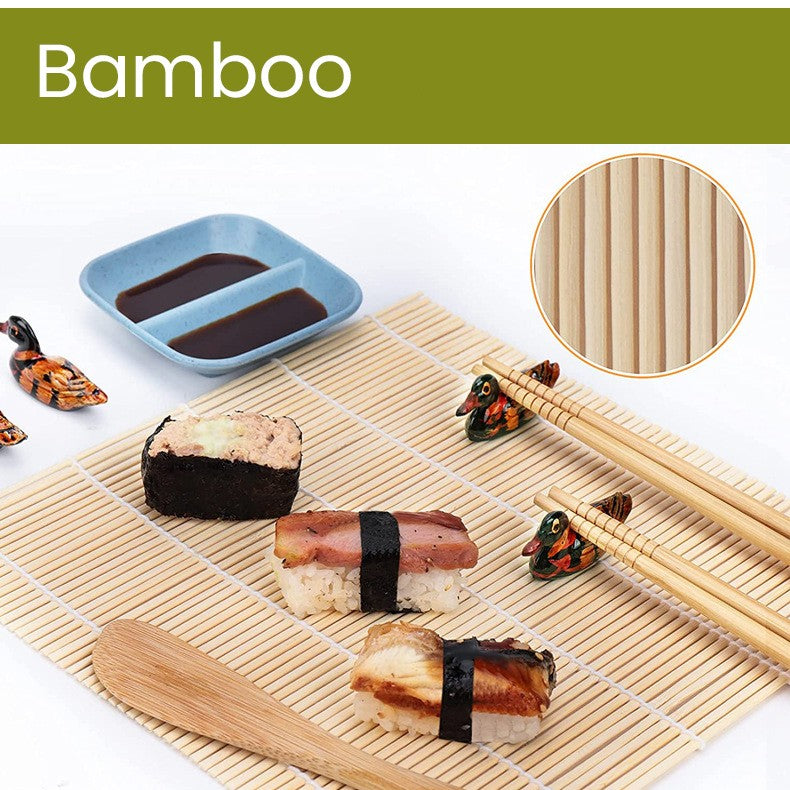Set Preparare Sushi, Kit Complet 31 Accesorii pentru Gatit, Include Cutit Professional, Forme Modelare, Betisoare Bambus, Material Plastic Alimentar, Multicolor
