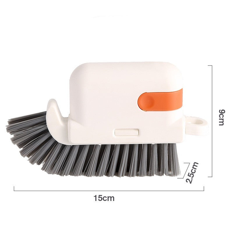Perie Multifunctionala 3 in 1 pentru Curatare, Cap Detasabil pentru Bucatarie, Vesela si Geamuri, Plastic si Burete, 9x15x2.5 cm, Portocaliu