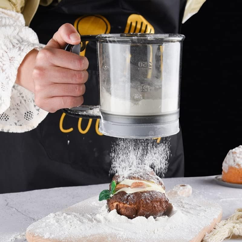 Cana Dozatoare Aluat si Ciocolata Calda, Dispozitiv Portabil cu Piston si Maner Ergonomic, Plastic Alimentar, 250 ml, Transparent Gri Inchis
