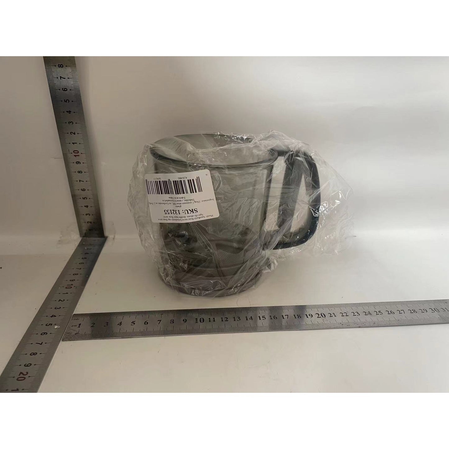 Cana Dozatoare Aluat si Ciocolata Calda, Dispozitiv Portabil cu Piston si Maner Ergonomic, Plastic Alimentar, 250 ml, Transparent Gri Inchis