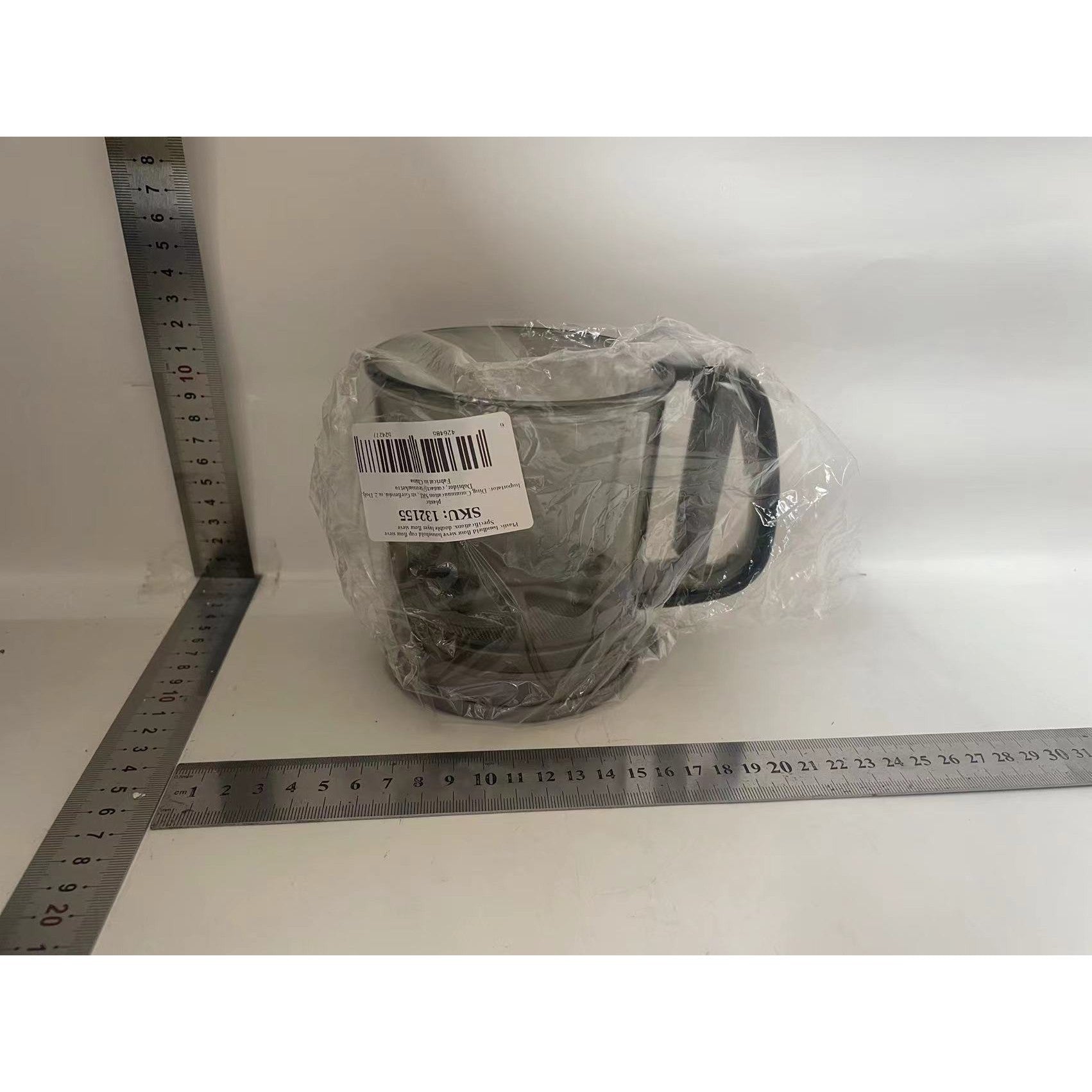 Cana Dozatoare Aluat si Ciocolata Calda, Dispozitiv Portabil cu Piston si Maner Ergonomic, Plastic Alimentar, 250 ml, Transparent Gri Inchis