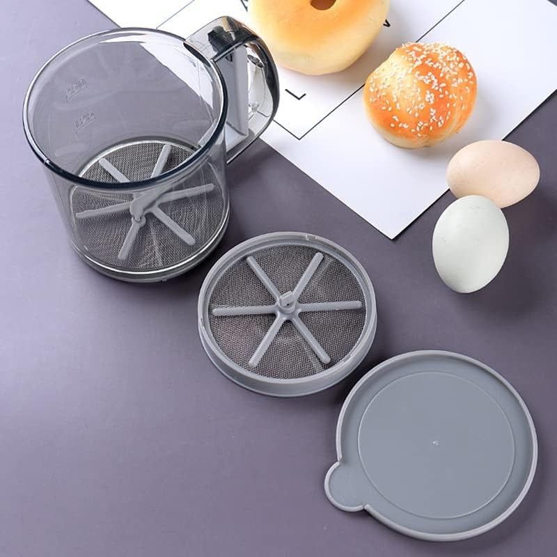 Cana Dozatoare Aluat si Ciocolata Calda, Dispozitiv Portabil cu Piston si Maner Ergonomic, Plastic Alimentar, 250 ml, Transparent Gri Inchis
