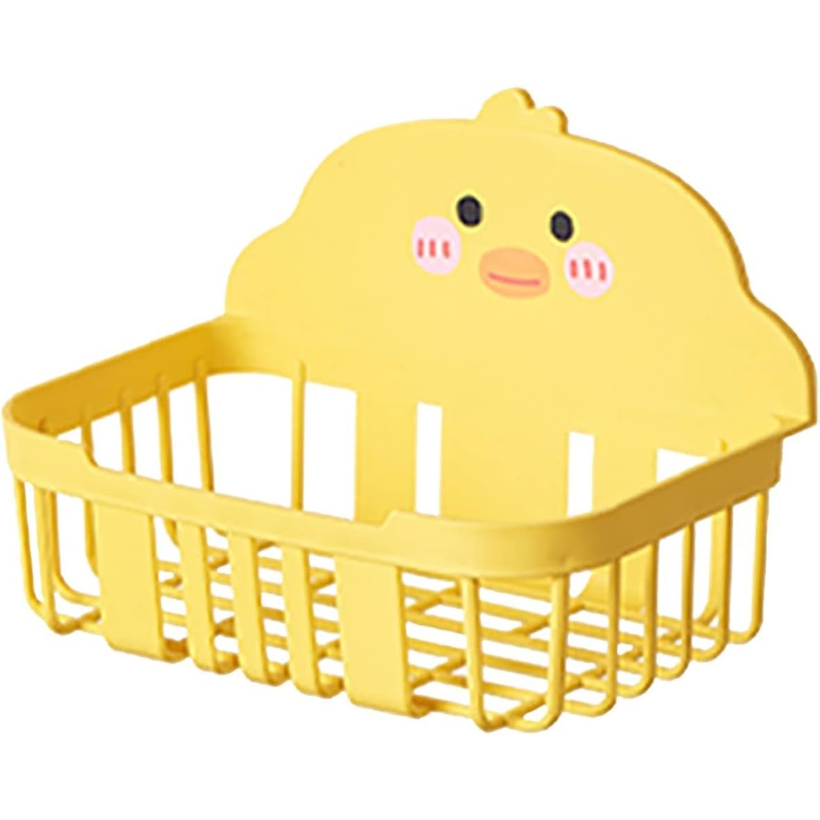 Cutie Depozitare Perete Model Ratusca, Organizator Accesorii fara Gaurire, Plastic Rezistent, 13x19x12 cm, Galben