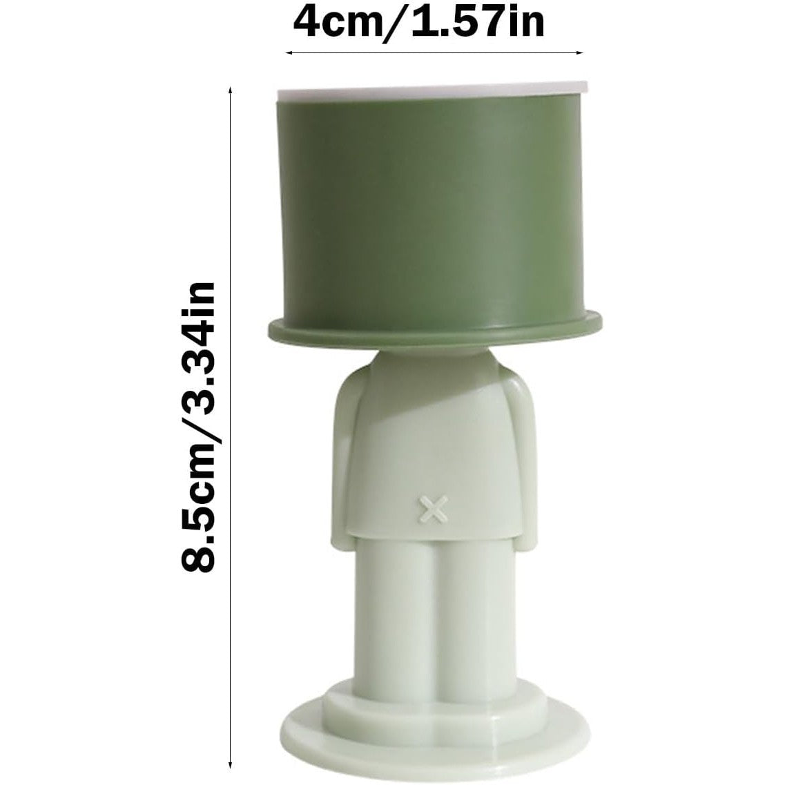 Opritor De Usa Si Tampon Anti-Coliziune, Protectie Perete Cu Montare Autoadeziva Fara Gaurire, Silicon PP Si TPR, Model Magician, 4 x 8.5 cm, Verde
