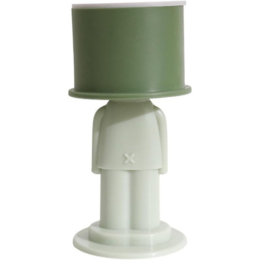 Opritor De Usa Si Tampon Anti-Coliziune, Protectie Perete Cu Montare Autoadeziva Fara Gaurire, Silicon PP Si TPR, Model Magician, 4 x 8.5 cm, Verde