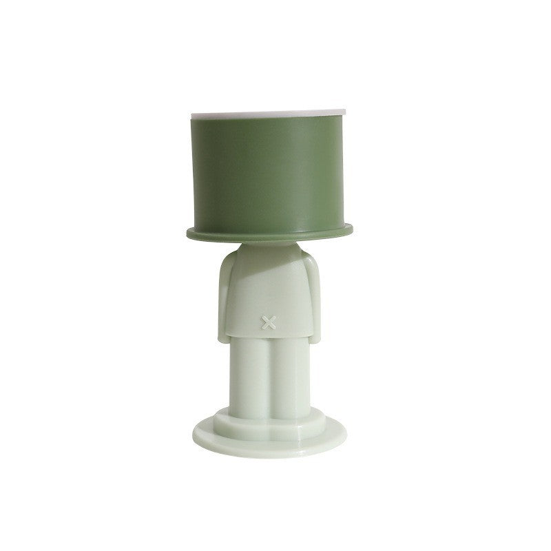 Opritor De Usa Si Tampon Anti-Coliziune, Protectie Perete Cu Montare Autoadeziva Fara Gaurire, Silicon PP Si TPR, Model Magician, 4 x 8.5 cm, Verde