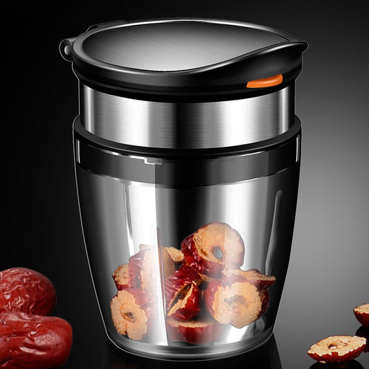 Feliator Manual pentru Fructe si Legume tip Borcan, Lame din Otel Inoxidabil, Dispozitiv pentru Taiere Rapida, Plastic si Inox, 10.5 x 6 cm, Negru