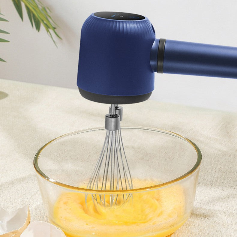 Mixer Electric Fara Fir, Mixer Portabil pentru Oua si Frisca, 3 Trepte de Viteza, Incarcare USB Type-C, Plastic, 20 x 8.5 x 14.5 cm, Albastru Inchis