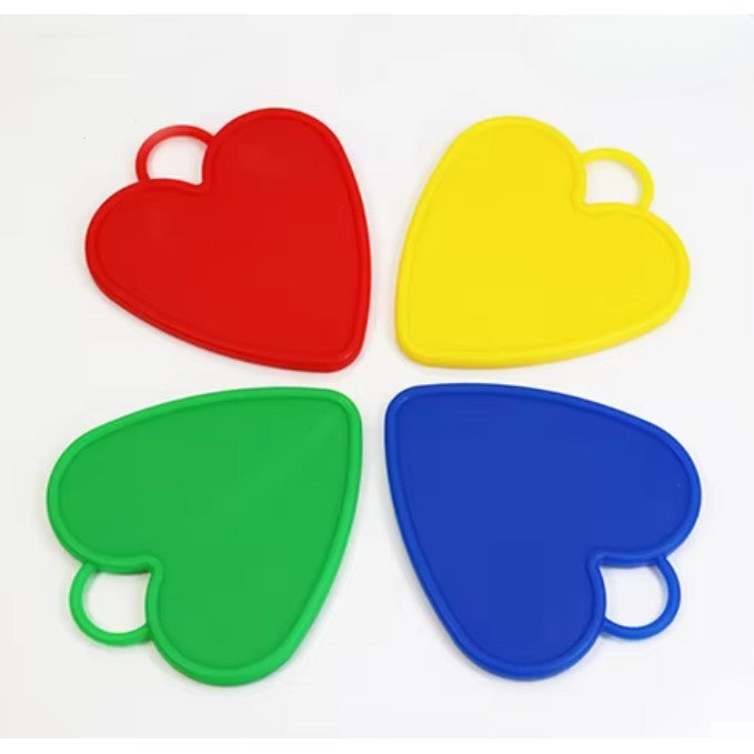 Set 4 Greutati pentru Baloane cu Heliu, Pendule de Fixare in Forma de Inima, Plastic Rezistent, 8 grame per Bucata, Multicolor, 4 Bucati