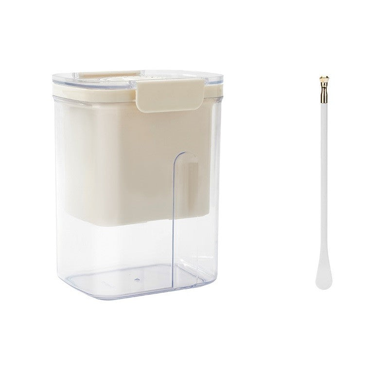 Kit Presă Pentru Brânză și Iaurt Grecesc, Filtru de Zer cu Arc din Oțel Inoxidabil, Pânză Fină 225 Mesh, Plastic Fără BPA, 18x9.7x13 cm, Include Lingură 20 cm, Alb