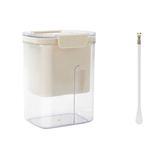Kit Presă Pentru Brânză și Iaurt Grecesc, Filtru de Zer cu Arc din Oțel Inoxidabil, Pânză Fină 225 Mesh, Plastic Fără BPA, 18x9.7x13 cm, Include Lingură 20 cm, Alb