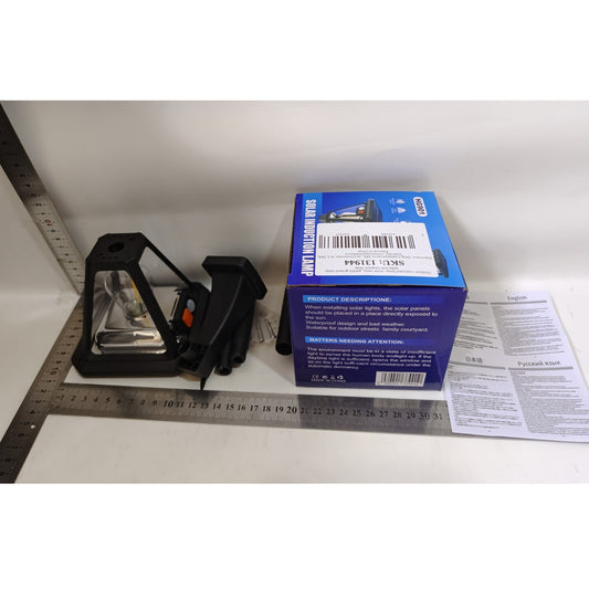 Lampa Solara LED Tip Felinar, Senzor de Miscare, Montare Perete sau Sol, 3 Moduri Iluminare, Lumina Calda 3000K, Protectie IP44, ABS si PP, 10.8 x 46 cm, Negru