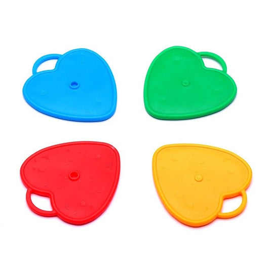 Set 4 Greutati pentru Baloane cu Heliu, Pendante Fixare Baloane, Forma Inima, Plastic Rezistent, 15g per Bucata, Multicolor, 60g Total