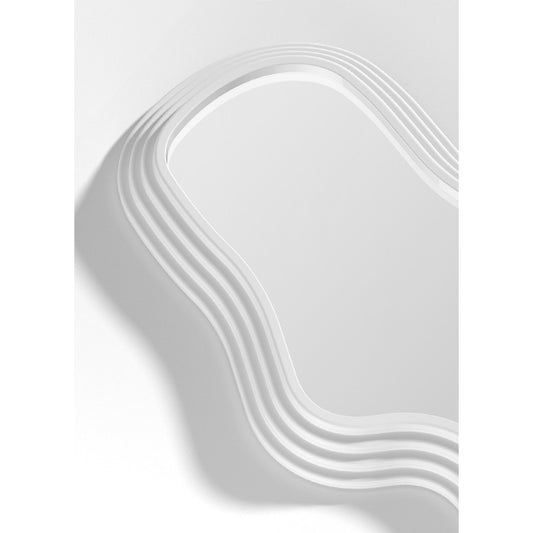 Oglinda de Perete Decorativa, Forma Asimetrica Minimalista, pentru Baie, Dormitor sau Sufragerie, 40.3x26 cm, Alb