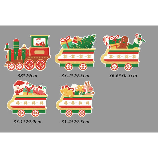 Decoratiune Craciun pentru Gradina Tip Trenulet, Set 5 Figurine cu Cadouri, Plastic Impermeabil, 5 Tarusi de Fixare inclusi, Multicolor