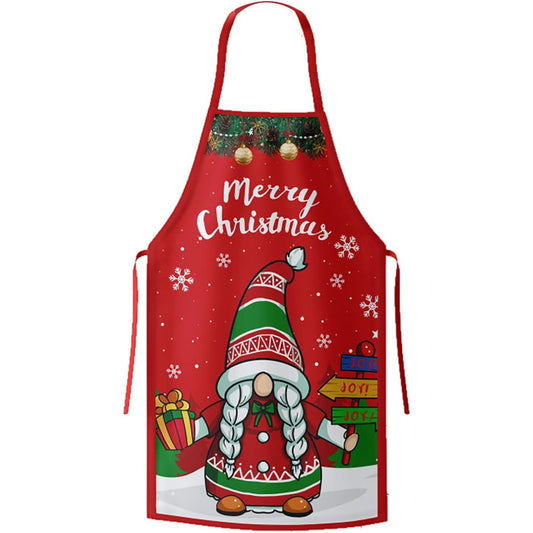 Șorț de Bucătărie Decorativ pentru Crăciun, Model Elf, Protecție Gătit, Poliester, 50 x 70 cm, Roșu