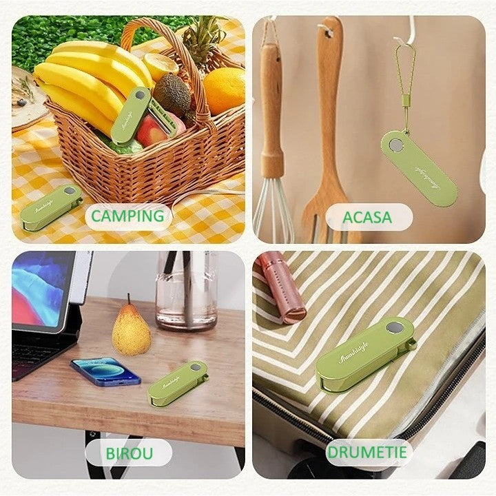 Peeler Multifunctional pentru Legume si Fructe, Curatator Pliabil cu Lame Duble Rotative, Otel Inoxidabil si ABS, 3.6 x 9.1 cm, Verde