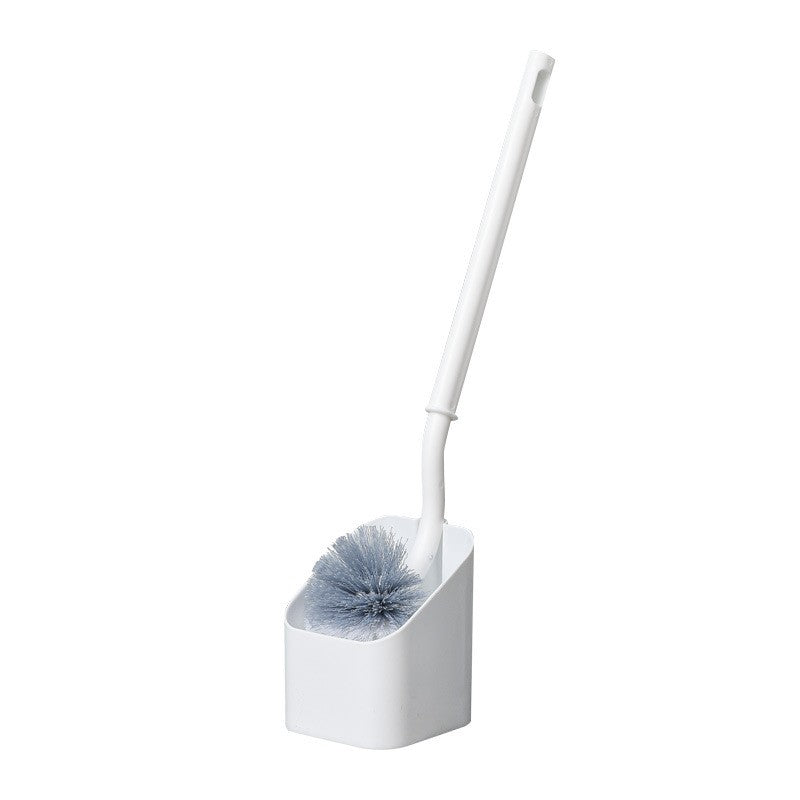 Perie de Toaleta cu Suport, Maner Curbat Ergonomic, Peri Flexibili pentru Curatare 360 Grade, Plastic Durabil, 40 x 12 cm, Alb