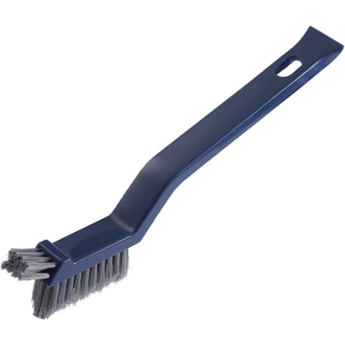 Perie 3 in 1 pentru Curatat Podele si Rosturi, Cap Triunghiular pentru Colturi, Cleste Scame Inclus, Maner Ergonomic 28 cm, Polipropilena si Otel, Albastru