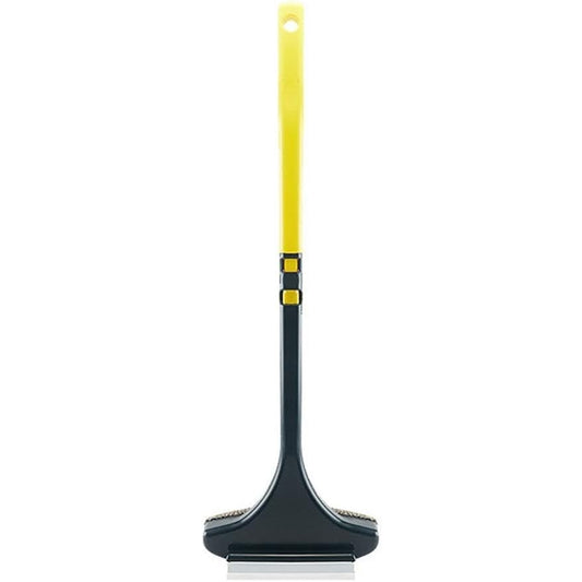 Perie Multifunctionala pentru Curatat Geamuri si Plase, Functie 2 in 1 cu Laveta Microfibra si Racleta, Maner Detasabil, Polipropilena, 46x16x5 cm, Verde-Galben