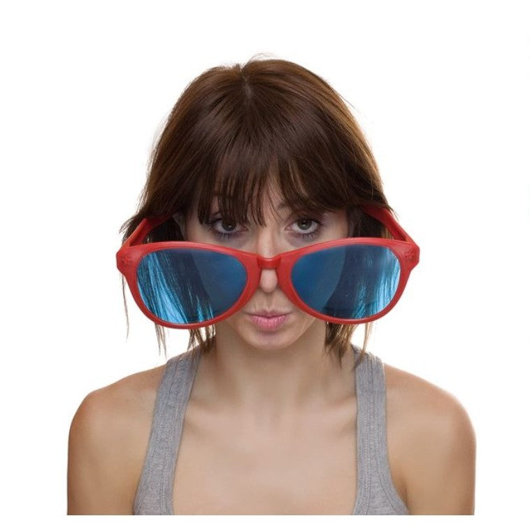 Ochelari Deghizare Gigantici, Accesorii Photo Booth si Petreceri Tematice, Design Oversize Patrat, Material Plastic Rezistent, 26 x 9 cm, Rosu