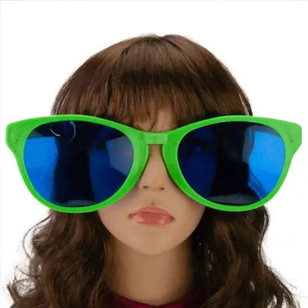 Ochelari Deghizare Giganti, Accesoriu Photo Booth si Petreceri Tematice, Design Oversize Patrat, Material Plastic Rezistent, 26 x 9 cm, Verde