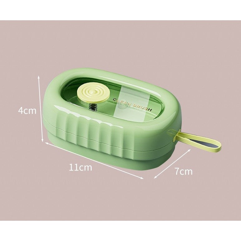 Perie de Spalat Haine cu Dispenser Detergent si 4 Role de Curatare, Buton Control Flux, Cap Detasabil si Agatatoare, ABS si PS, Verde