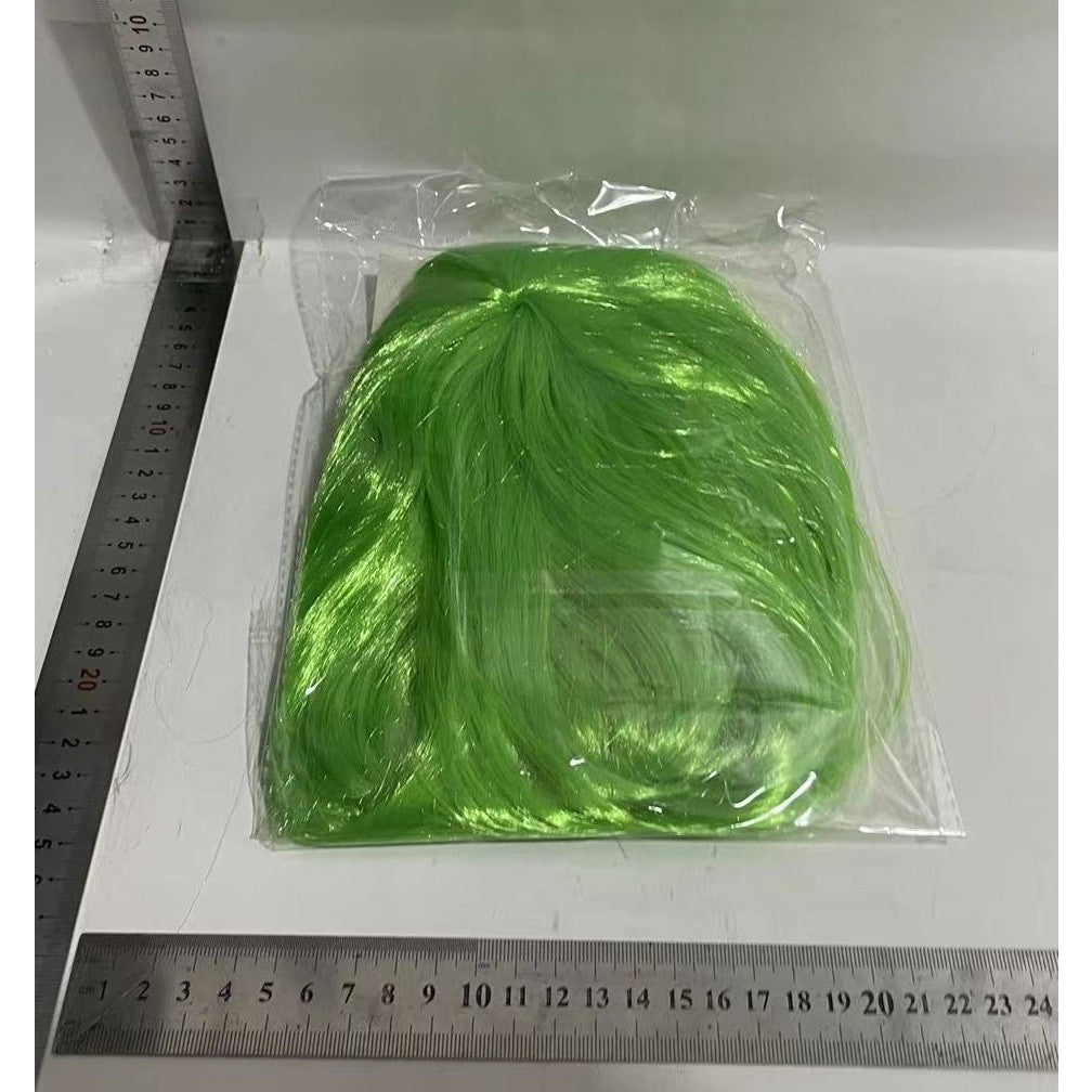 Peruca Cosplay Bob cu Breton, Accesoriu Carnaval si Halloween, Fibra Sintetica PET, Marime Universala, 100 g, Verde