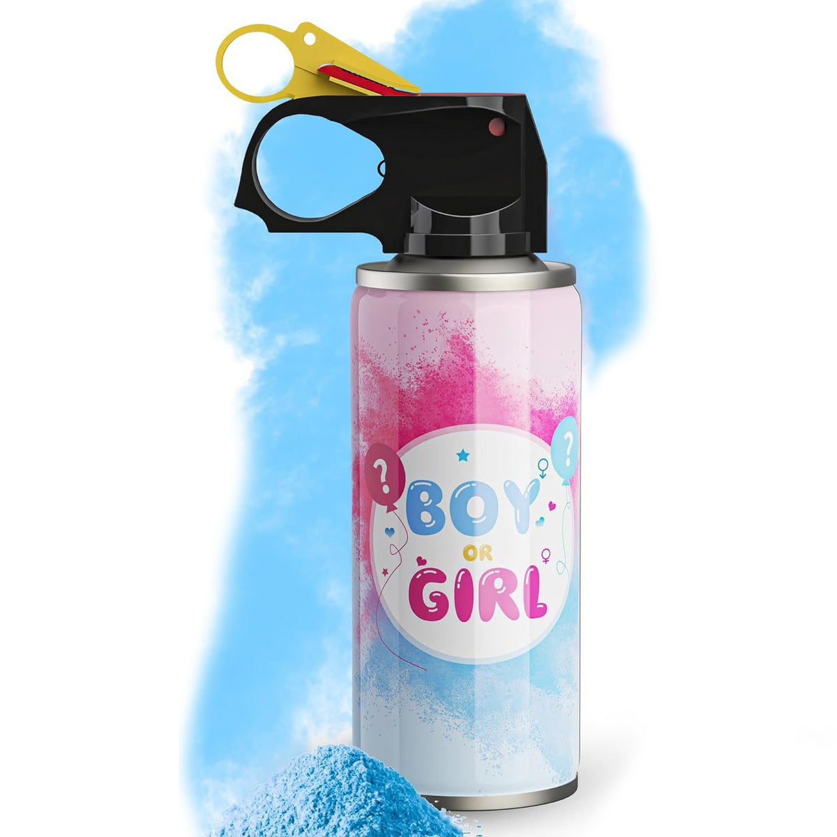 Spray Gender Reveal Dezvaluire Gen Bebeluș, Tub Pulbere Colorată Evenimente, Amidon De Porumb Eco-Friendly, Albastru, 260 ml