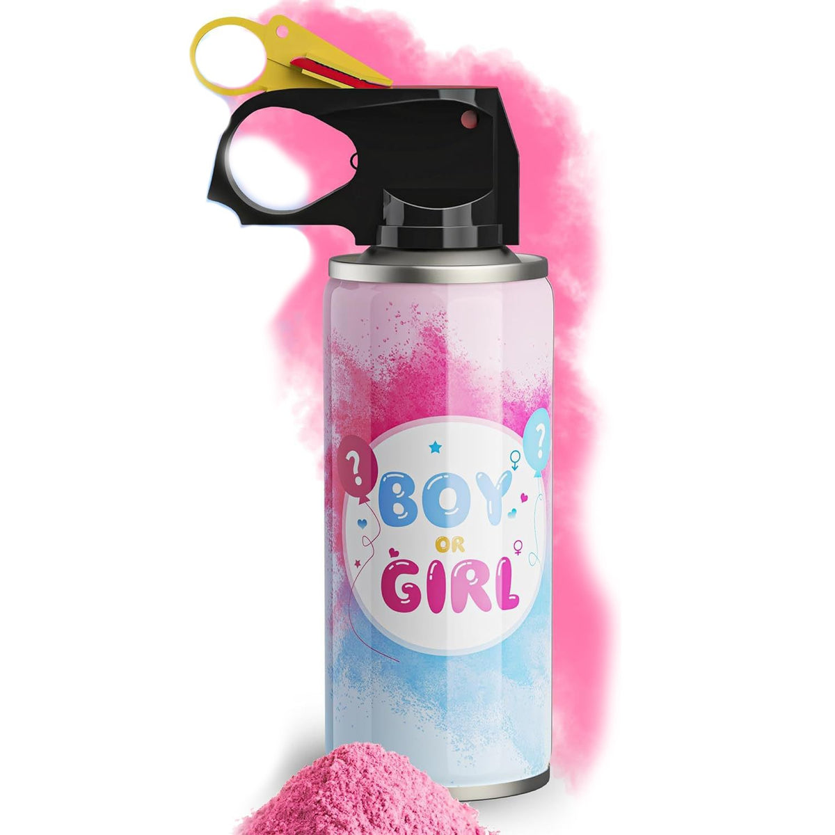Spray Gender Reveal Cu Pulbere Colorata, Dezvaluire Gen Bebelusi Baby Shower, Amidon De Porumb Eco-Friendly, Roz, 260 ml
