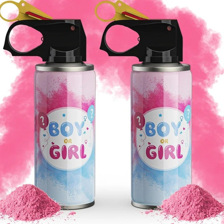 Spray Gender Reveal Cu Pulbere Colorata, Dezvaluire Gen Bebelusi Baby Shower, Amidon De Porumb Eco-Friendly, Roz, 260 ml