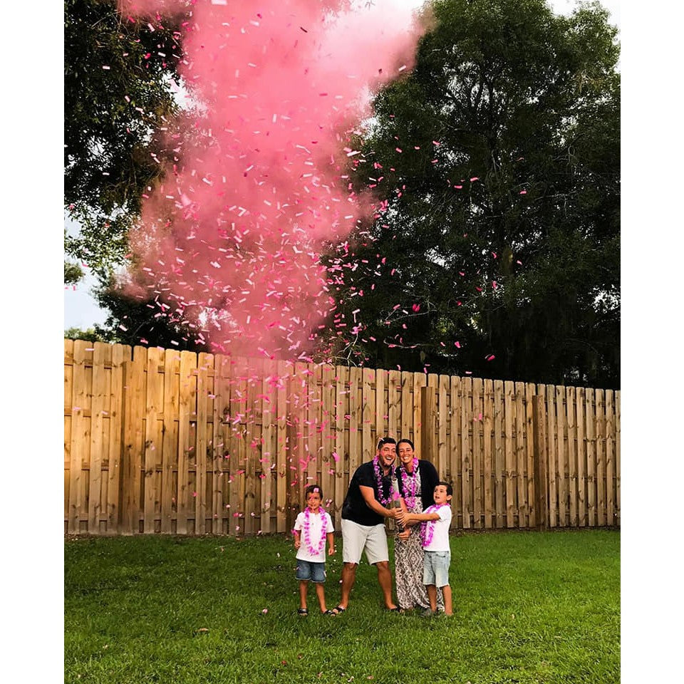 Spray Gender Reveal Cu Pulbere Colorata, Dezvaluire Gen Bebelusi Baby Shower, Amidon De Porumb Eco-Friendly, Roz, 260 ml