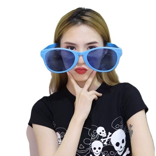 Ochelari Deghizare Oversize, Accesorii Photo Booth si Petreceri Tematice, Design Patrat, Material Plastic, 26 x 9 cm, Albastru