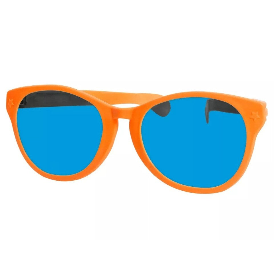 Ochelari Deghizare Oversize, Accesorii Photo Booth si Petreceri Tematice, Design Patrat Exagerat, Plastic, 26 x 9 cm, Portocaliu