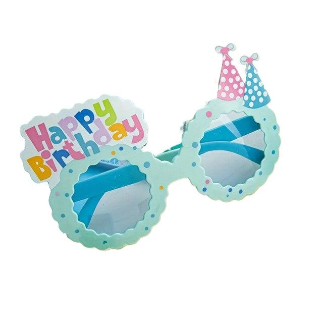 Ochelari Decorativi pentru Petrecere, Model Happy Birthday, Accesoriu Aniversare Unisex, Material ABS Rezistent, 13.5 x 8.5 cm, Albastru