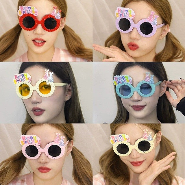 Ochelari Decorativi pentru Petrecere, Model Happy Birthday, Accesoriu Aniversare Unisex, Material ABS Rezistent, 13.5 x 8.5 cm, Albastru