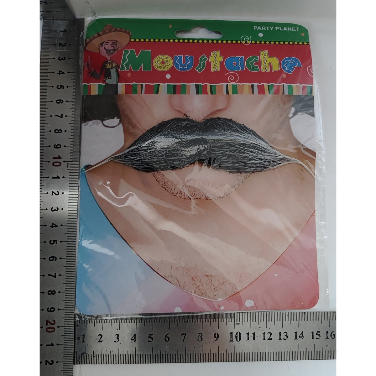 Mustata Falsa pentru Deghizari si Petreceri Tematice, Model Grizonat Realist, Material Panza, Fixare Autoadeziva, 13 x 3 cm, Negru/Alb