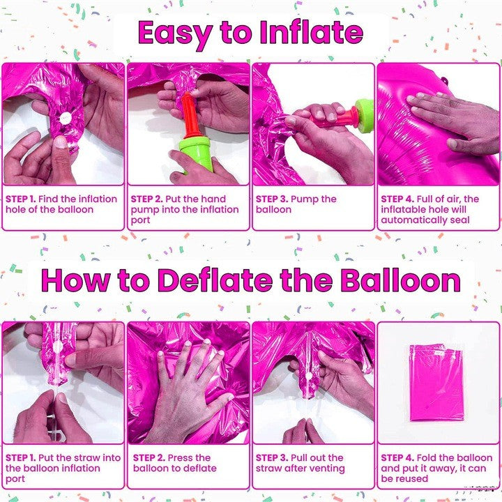 Balon din Folie Metalizata Cifra 7, Figurina Aniversara pentru Petrecere, Umflare Aer sau Heliu, Include Pai, 81 cm, Mov