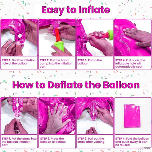 Balon din Folie Metalizata Cifra 7, Figurina Aniversara pentru Petrecere, Umflare Aer sau Heliu, Include Pai, 81 cm, Mov