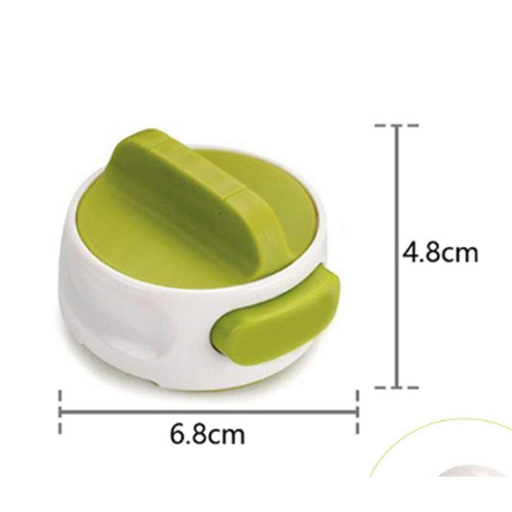 Desfacator Manual de Conserve si Sticle, Mecanism Rotund Ergonomic cu Buton Eliberare, ABS si Otel Inoxidabil, 6.8 x 4.8 cm, Verde/Alb