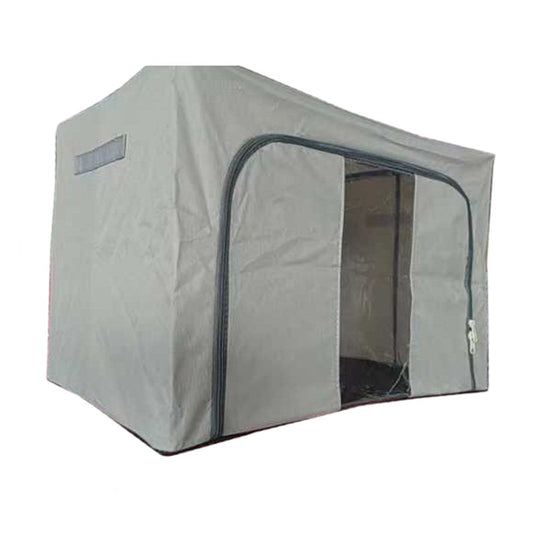 Cutie Depozitare Pliabila Cu Cadru Metalic, Organizator Haine Si Textile Cu Fermoar, Suport Plastic Stabil, 100 L, 60 x 42 x 40 cm, Gri Deschis