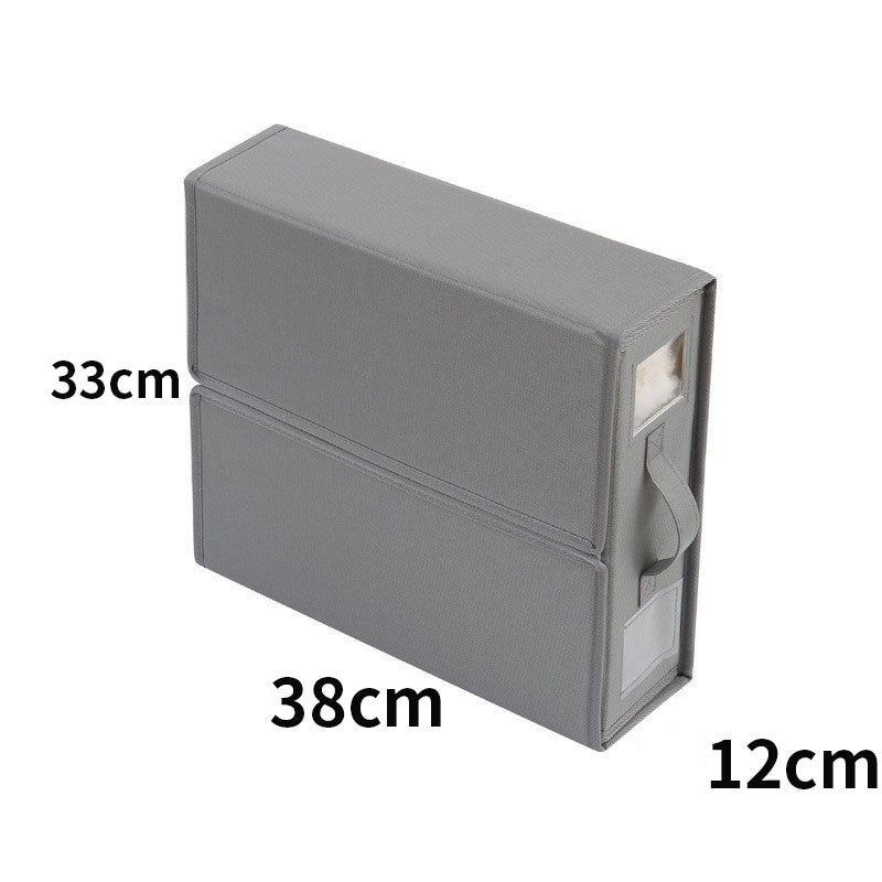 Cutie Depozitare Lenjerii De Pat, Organizator Pliabil Cu Fereastra Vizibila Si Fermoar, Panza Oxford Si PP, 18L, 38x33x12 cm, Gri